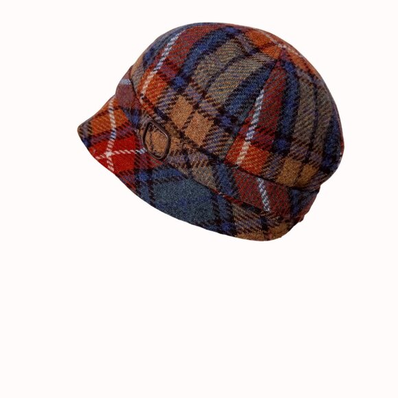 Vintage Irish Plaid Wool Hat Newsboy Cap Fall Bucket Cloche Autumn Campus Style - Picture 14 of 16